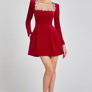 Kimberly Red Long Sleeve Dress